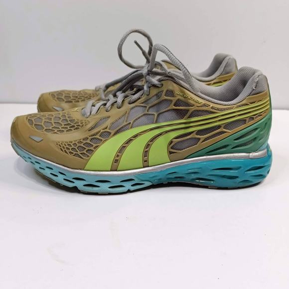 PUMA Womens Running Shoes Sneakers Sz 8 BioWeb Elite‎ WebCage Gray Blue Green - Picture 5 of 11